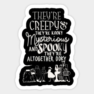 Addams Family Creepy Spooky Halloween Sticker
